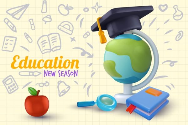 educazione-nuova-stagione-grafico-rappresentativo-mappamondo-oggetti-scolastici